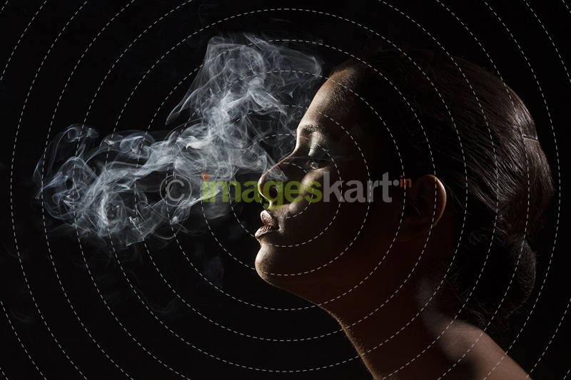 Smoke and girl