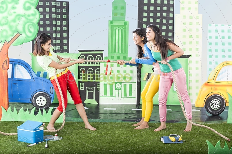 girls playing tug of war