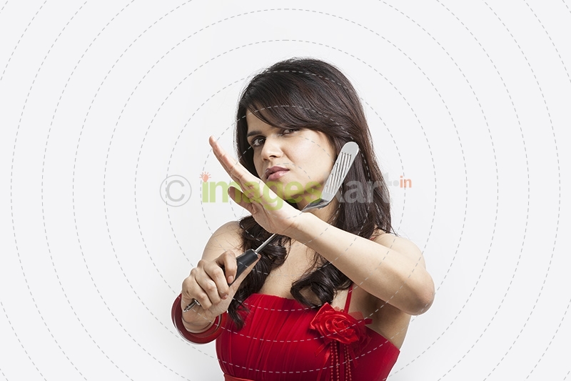 Girl doing karate pose