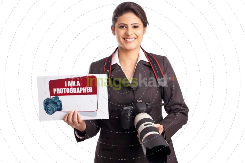 pretty girl as professional photographer
