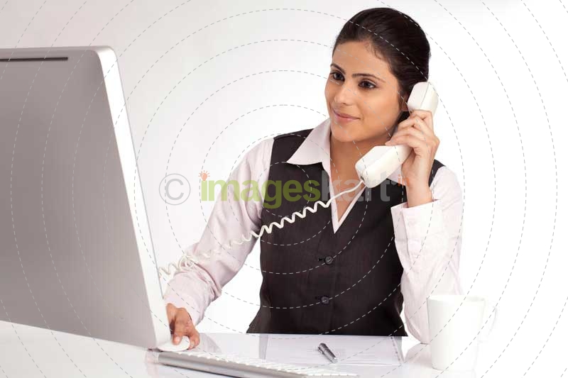 young businesswoman at an office desk