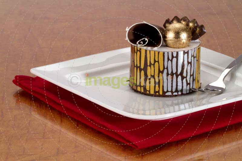 decorative pastry on a white plate