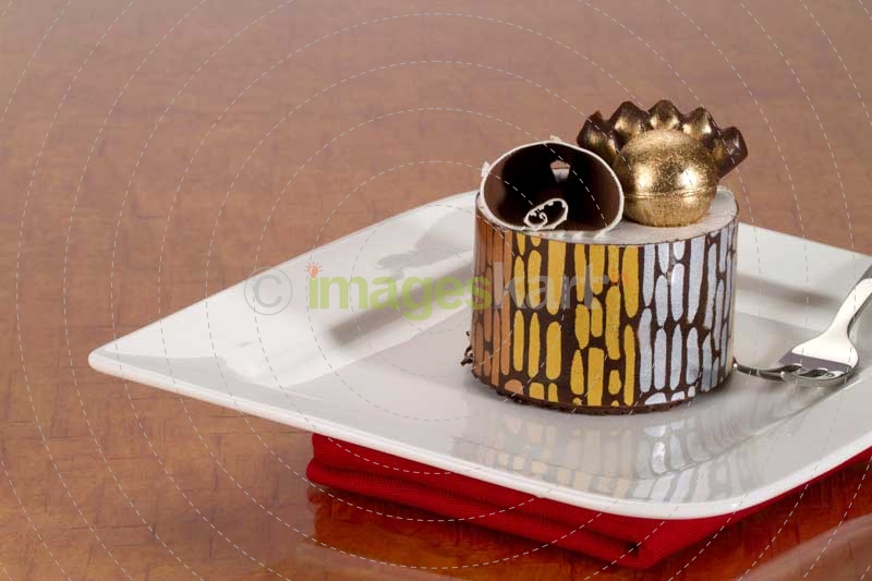 decorative pastry on a white plate