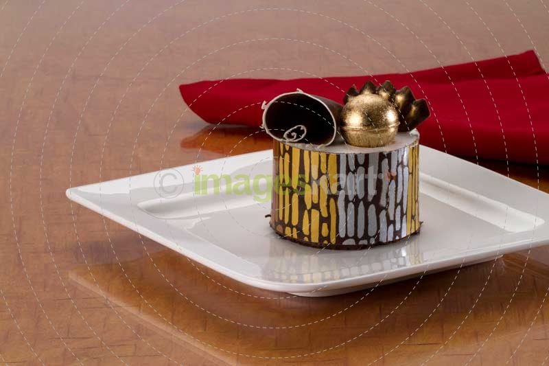 decorative pastry on a white plate