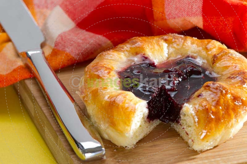 sweet pastry and a butter knife
