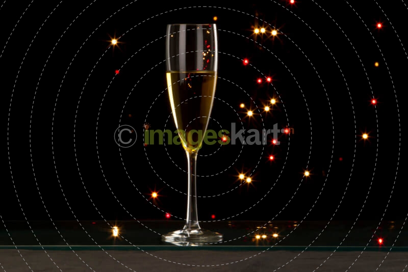 champagne glass with black background