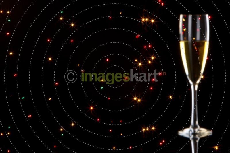 champagne glass with black background