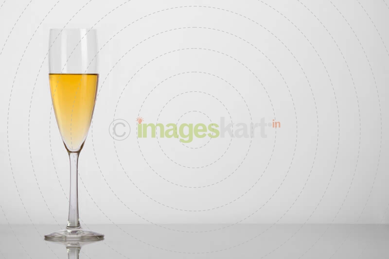 champagne glass with white background