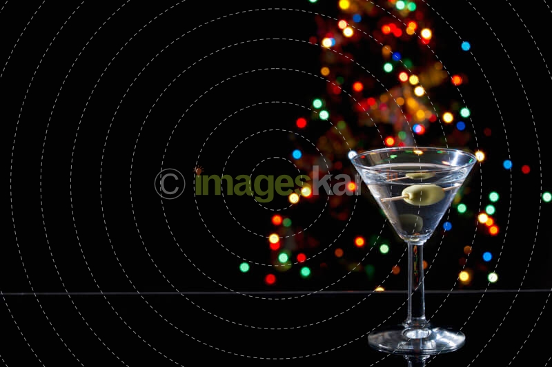 close up shot of martini drink at the counter