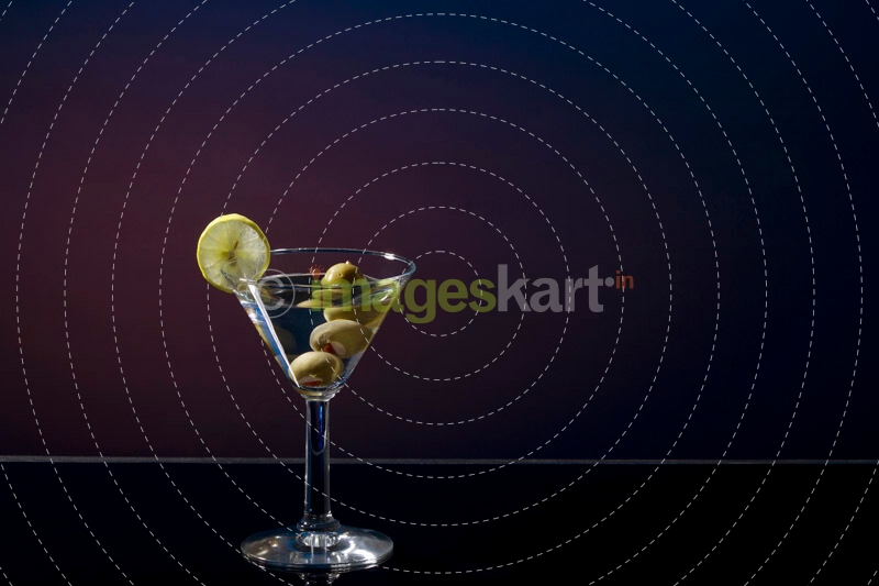 martini with three olives