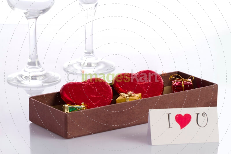 box of gifts and chocolates