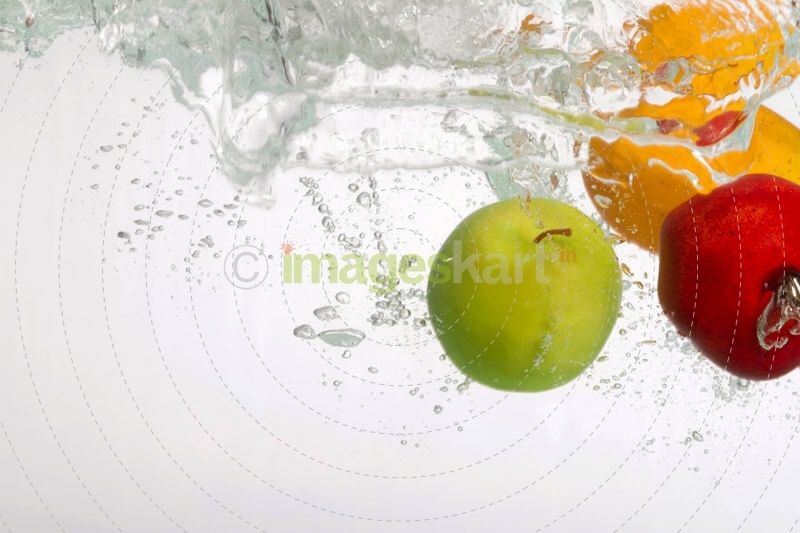 water keeping the fruits fresh and clean