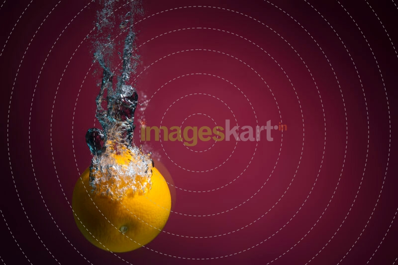 orange immersed in water