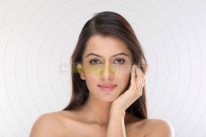 elegant woman with clear skin