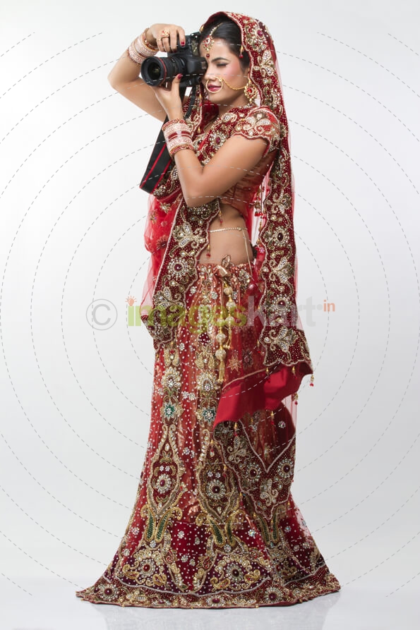 indian bride with a camera 