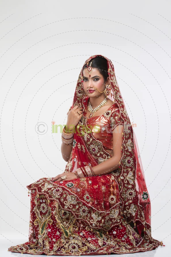 shy indian bride posing 
