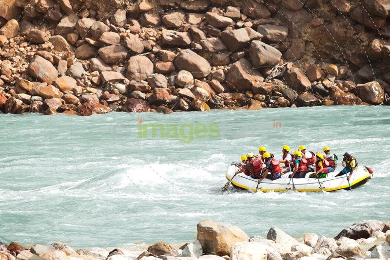 rafting along the river at rishikesh