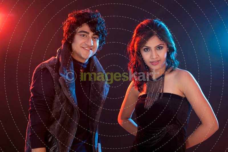 couple wearing party clothes