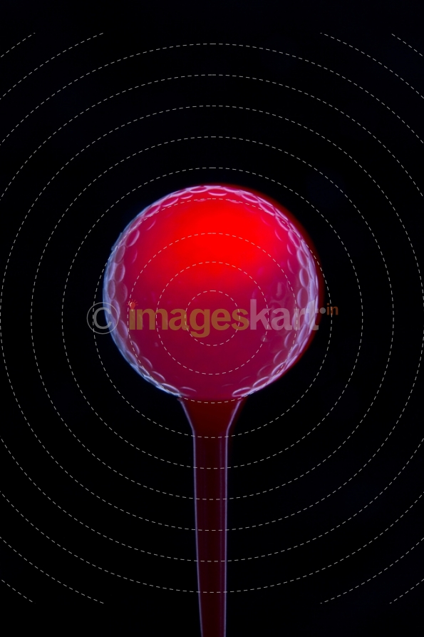 golf ball on a flagstick