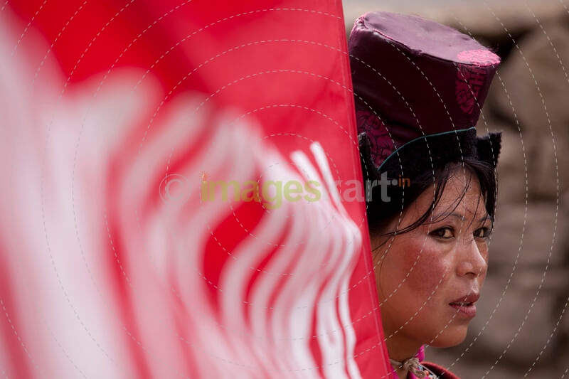woman in ladakhi clothes