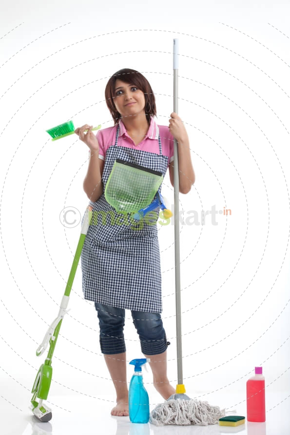 woman confused what to clean first
