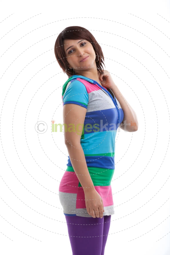woman posing in casual wear