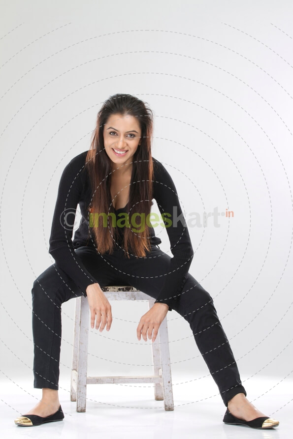 attractive girl in casual clothing