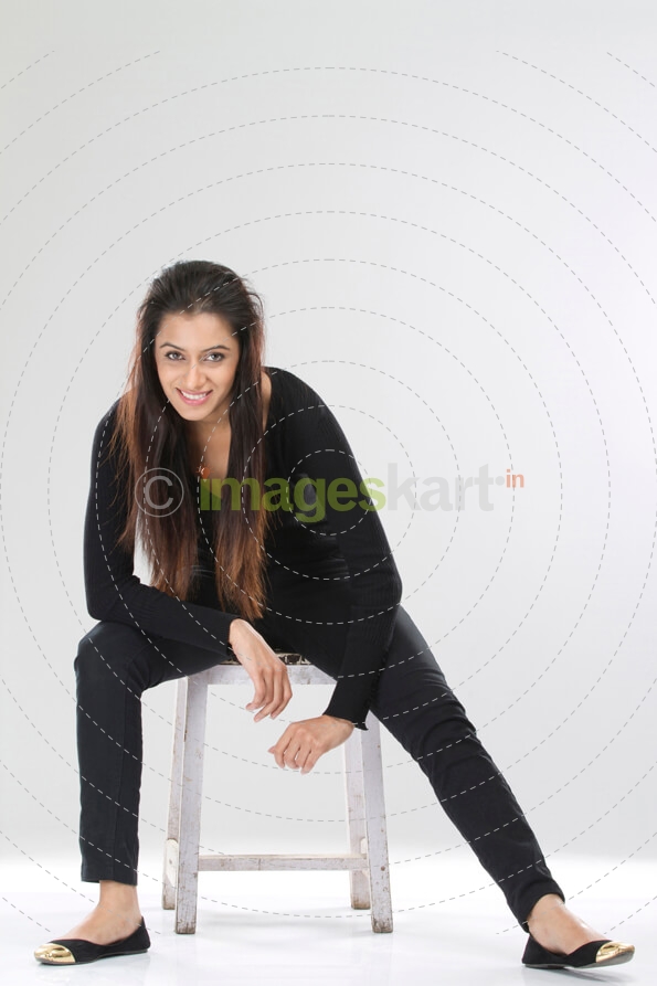 attractive girl in casual clothing