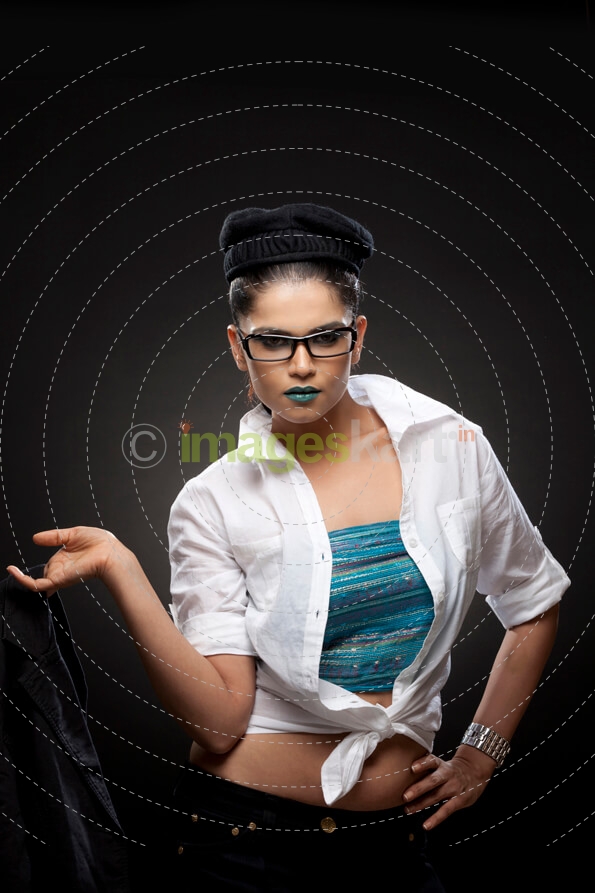 young woman in a sensual look