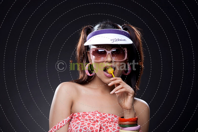 stylish teenager wearing visor cap and shades