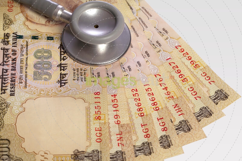 picture of health and finance concept with copy space for various adve