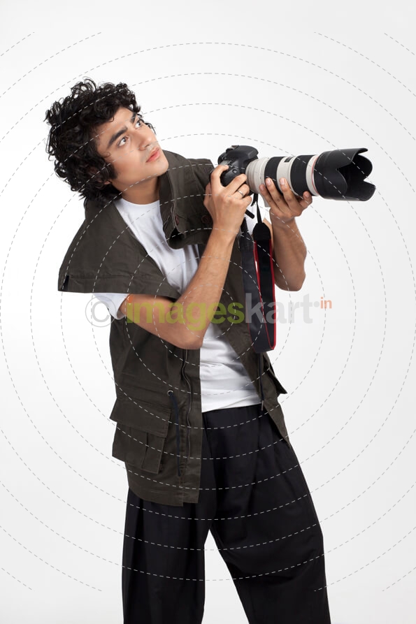 boy shooting with digital camera