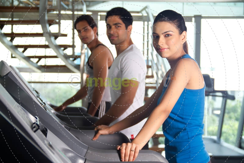 young teenagers on a treadmill