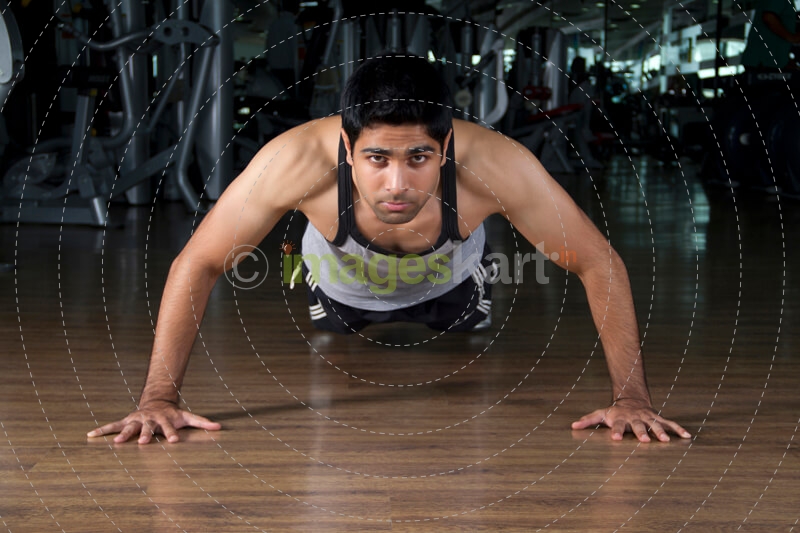 man doing push ups with full energy
