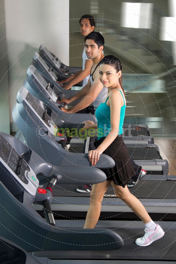 young people training on their treadmills