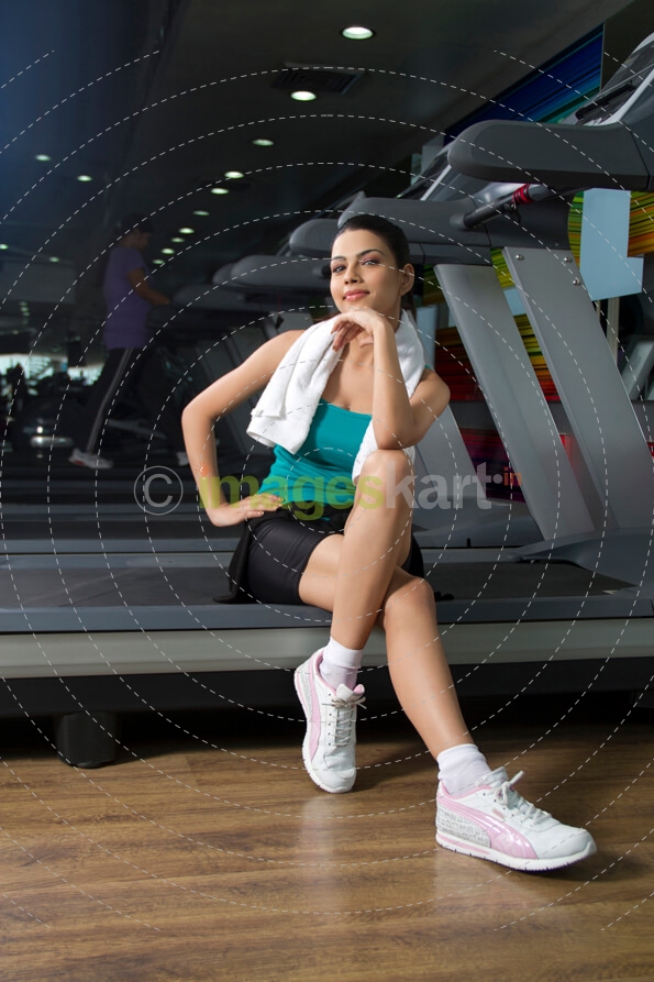 attractive girl at the gym