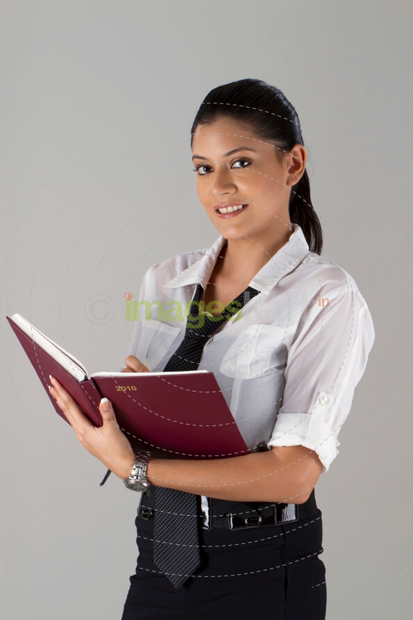 professional woman with a diary