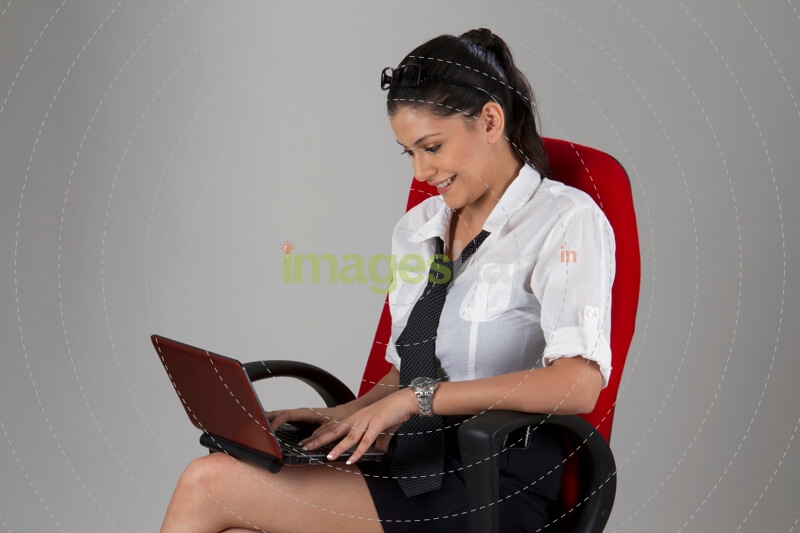 woman working and smiling 