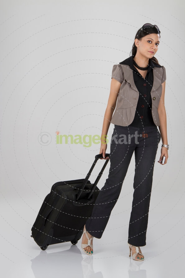corporate woman with a suitcase