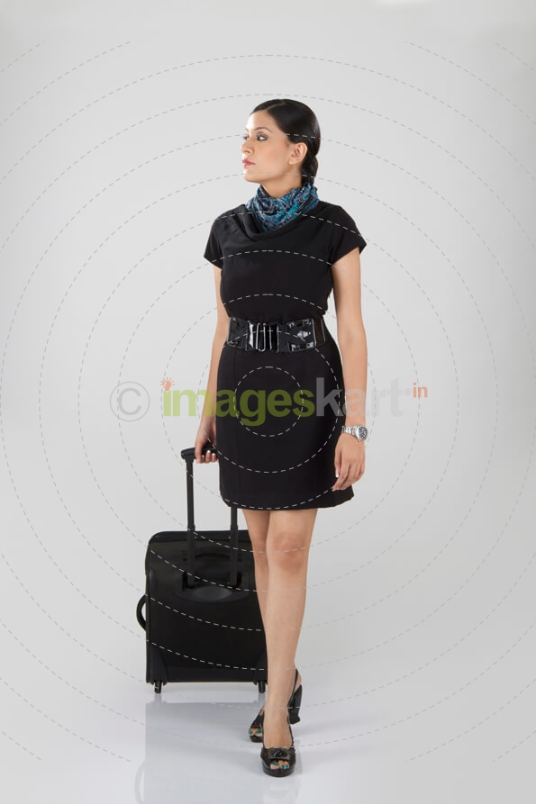 airhostess with her luggage