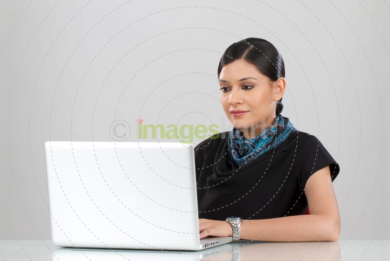 business woman working on a laptop 