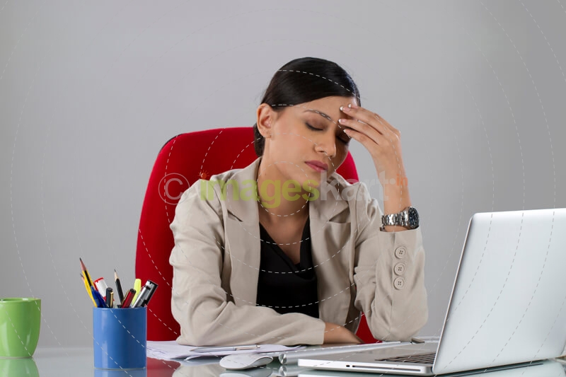 ceo of a company stressed with her work