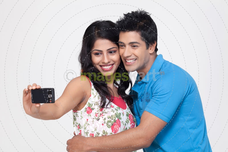 couple taking selfie