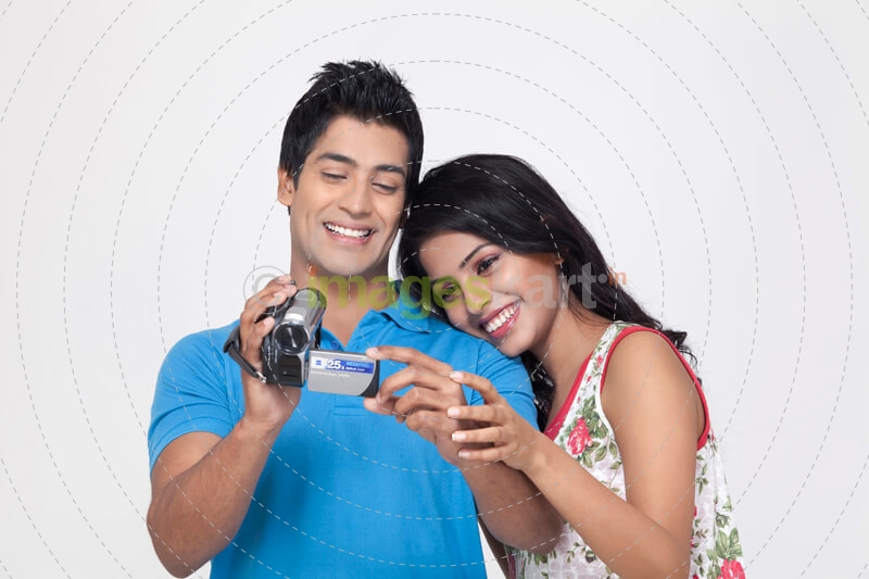 couple with a video