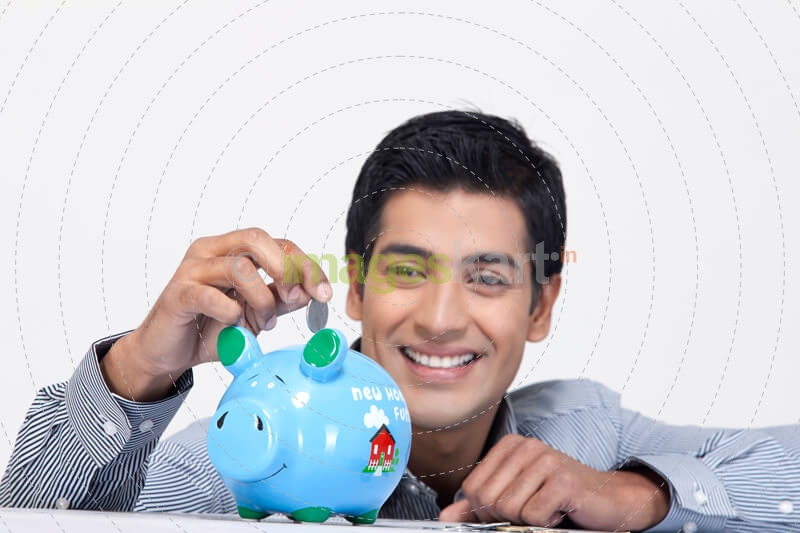 man with piggy bank