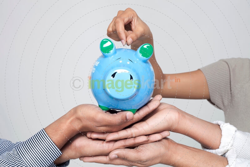 human hands saving money