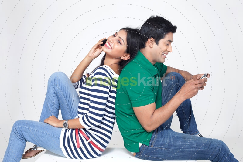 happy busy couple
