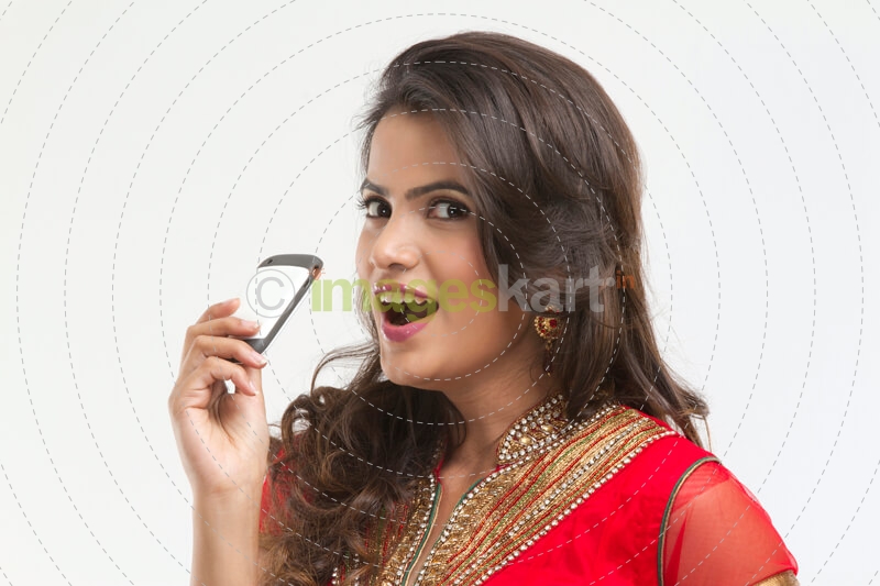 woman with mobile phone