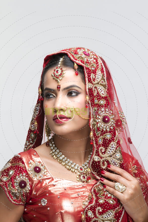 side pose of an indian bride posing