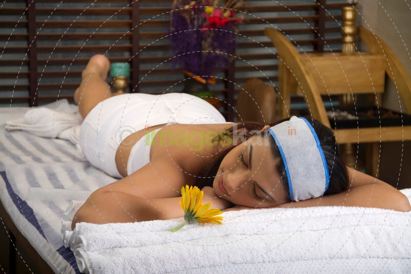 woman relaxing at spa